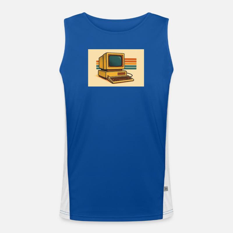 Retro Computer 80s Men's Functional Contrast Tank Top 