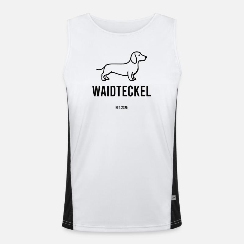 Waidteckel – l’amour de la chasse rencontre la puissance du teckel. 🐾🌲 Débardeur respirant contrasté Homme 