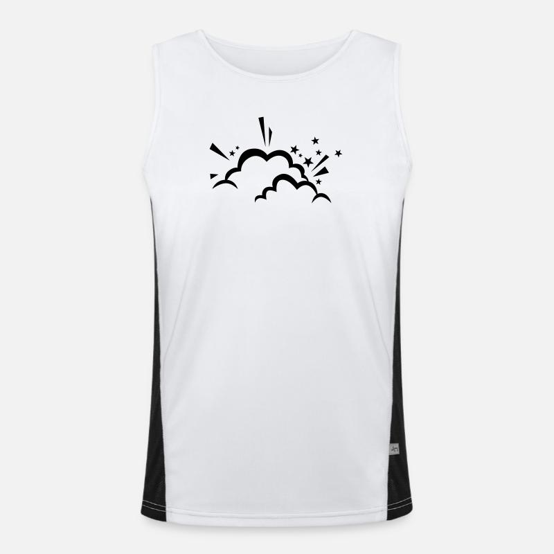 Comic Wolke nach Explosion Funktionelles Kontrast-Tank Top für Männer 