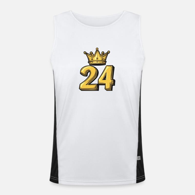 24 Zahl Krone Funktionelles Kontrast-Tank Top für Männer 