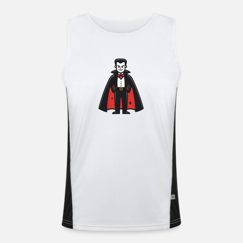 Vampire Halloween Comic Funny Men's Functional Contrast Tank Top 