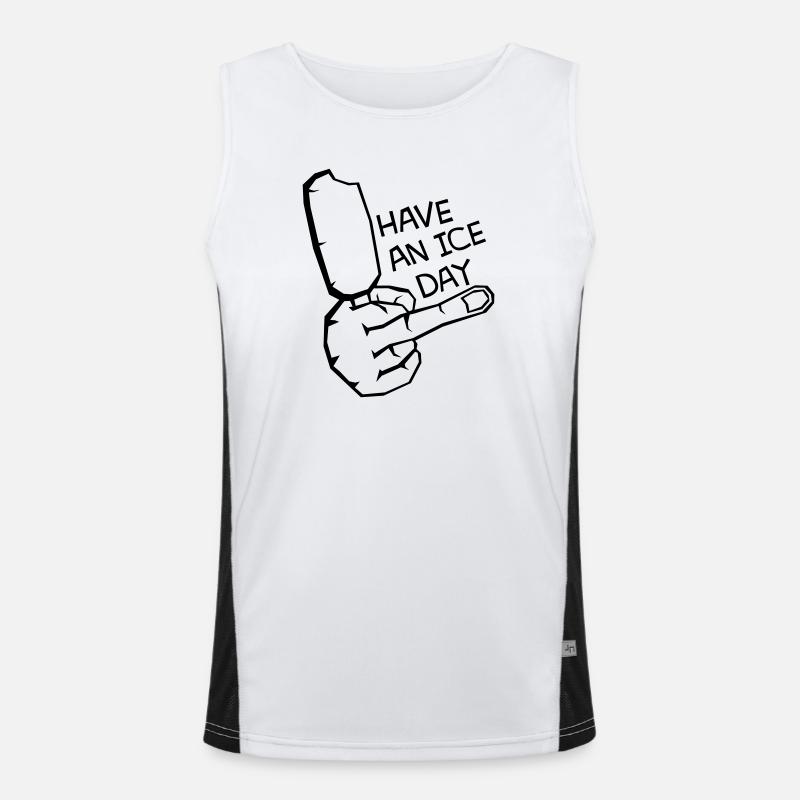 HAV E NICE DAY - Men's Functional Contrast Tank Top  - white/black
