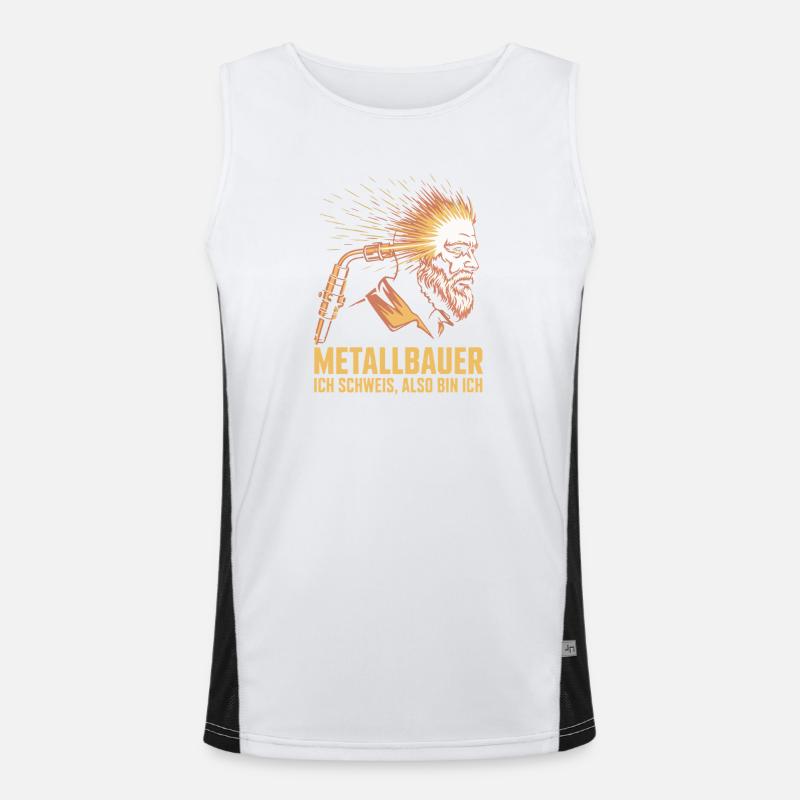 Metal Worker Profession Metal Construction Gift Men's Functional Contrast Tank Top 