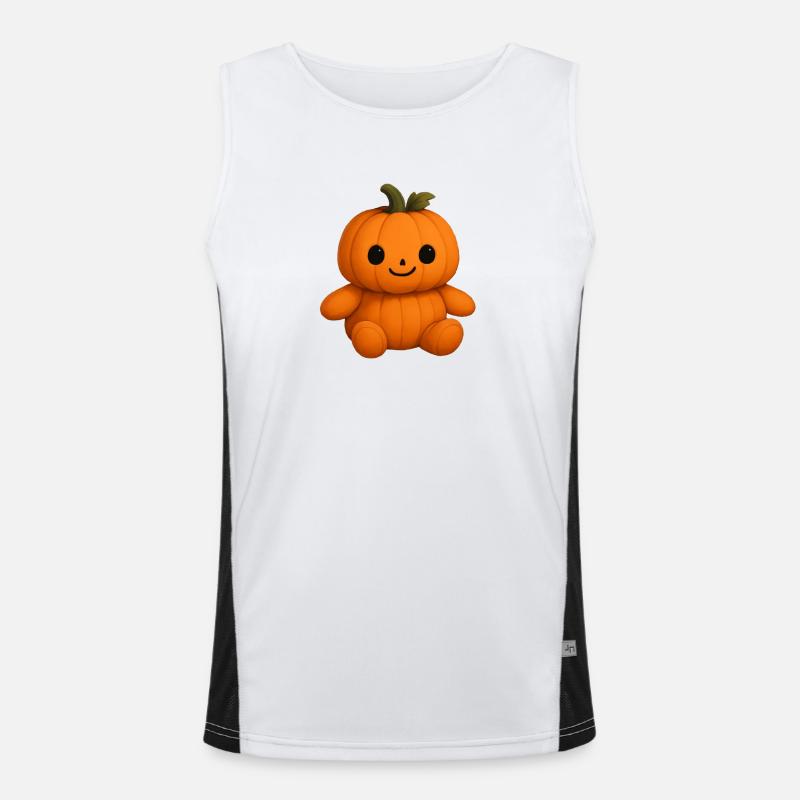 Mignon citrouille ours en peluche visage amical Débardeur respirant contrasté Homme 