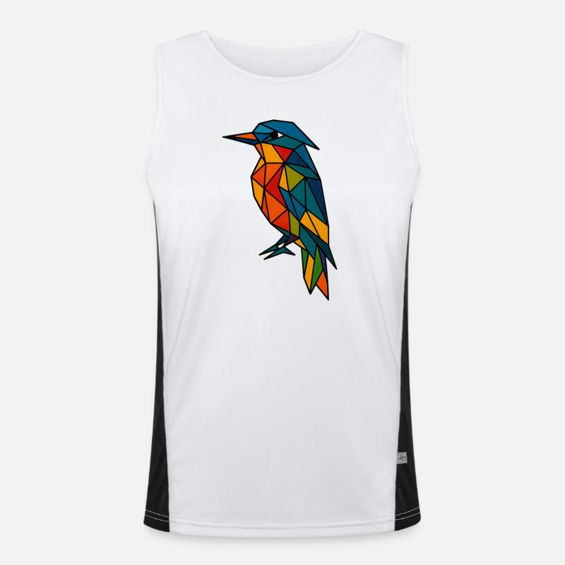 Abstrakter Geometrischer Vogel Funktionelles Kontrast-Tank Top für Männer 