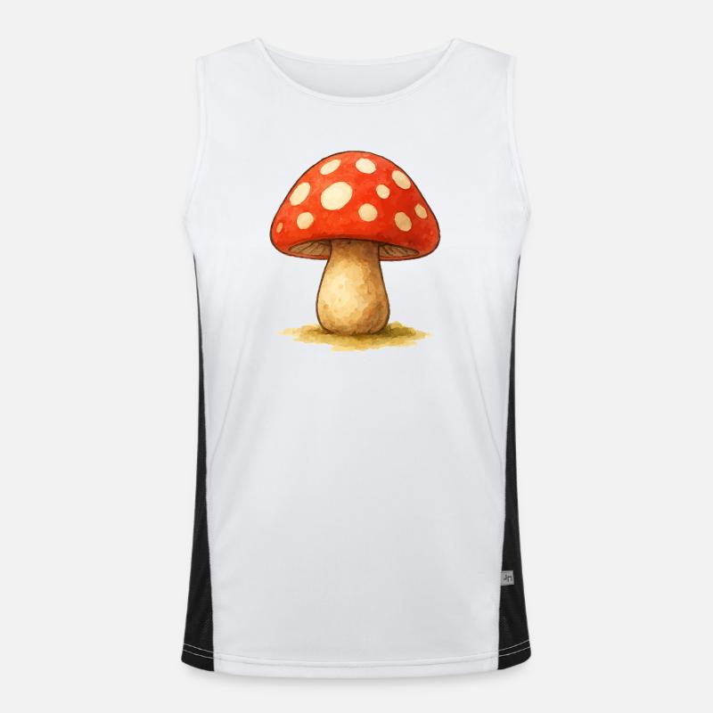 Champignon Bande dessinée Aquarelle Débardeur respirant contrasté Homme 