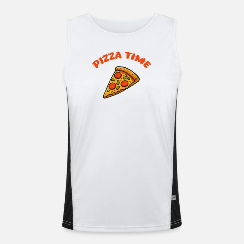 Pizza Comic Funktionelles Kontrast-Tank Top für Männer 