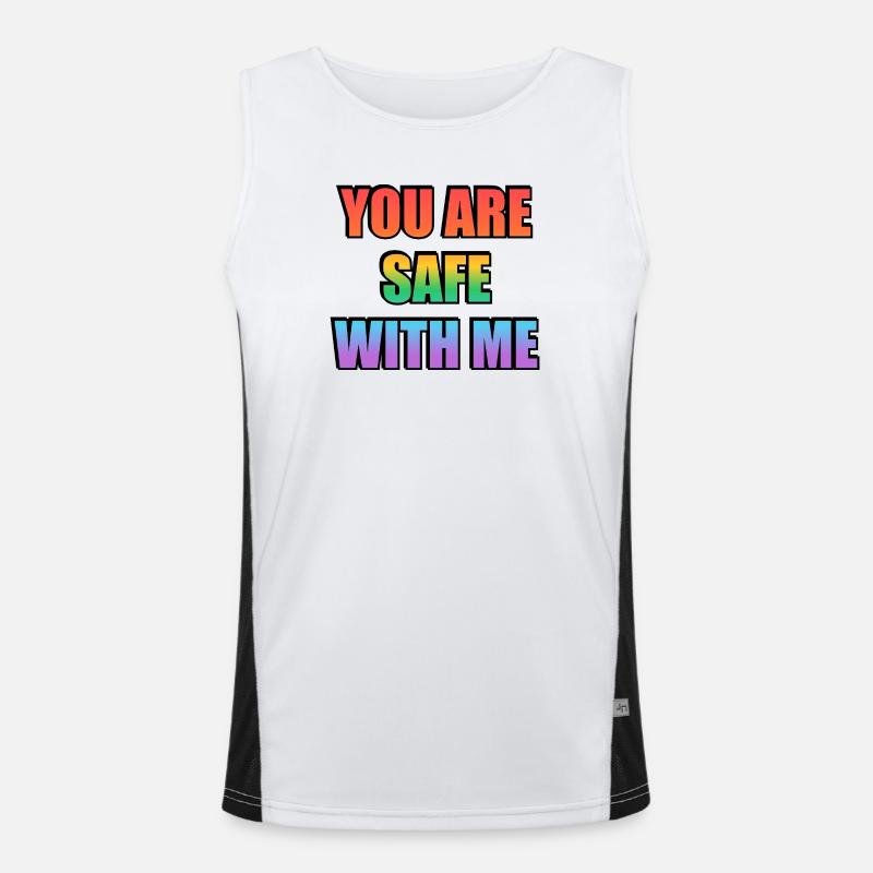 Tu es en sécurité avec moi, gradient Débardeur respirant contrasté Homme 