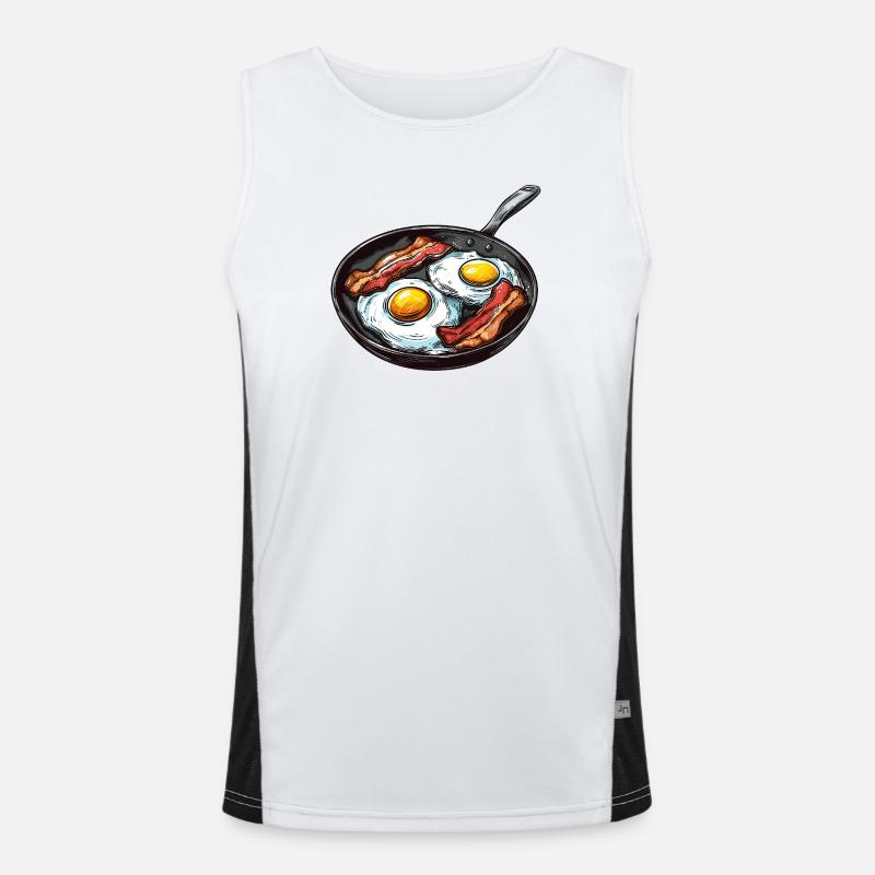 Kitchen Magic Breakfast Motif Men's Functional Contrast Tank Top 