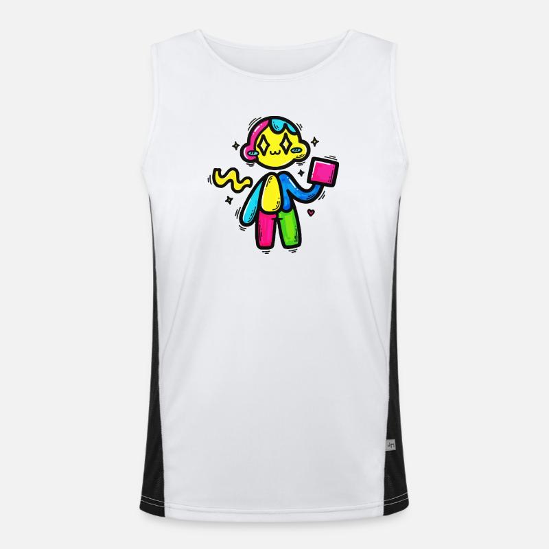 Robot Doodle coloré avec bloc Débardeur respirant contrasté Homme 