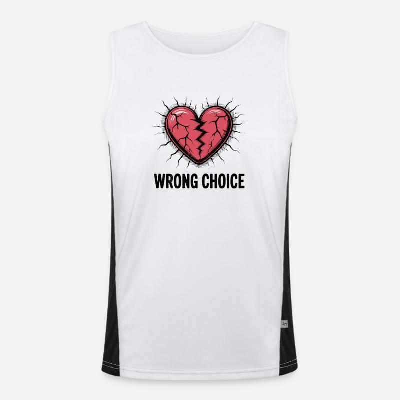 Cracked Heart: Wrong Choice Men's Functional Contrast Tank Top 