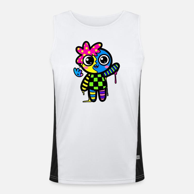 Split Face Regenbogen Pop Art Funktionelles Kontrast-Tank Top für Männer 