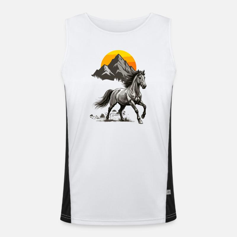 Galloping Summit Sunset Men's Functional Contrast Tank Top 
