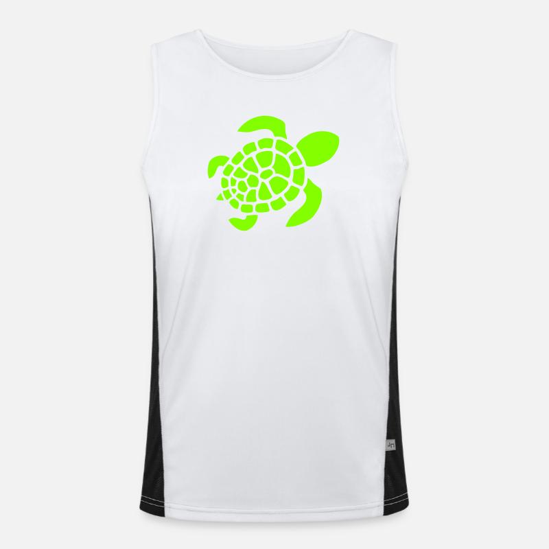 Turtle Logo Turtle Shell Pattern Icon - Men's Functional Contrast Tank Top  - white/black