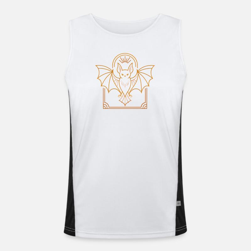 Orange moth bat Men's Functional Contrast Tank Top 