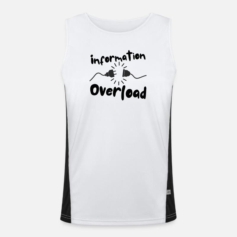 Information overload Stecker Strom Funktionelles Kontrast-Tank Top für Männer 