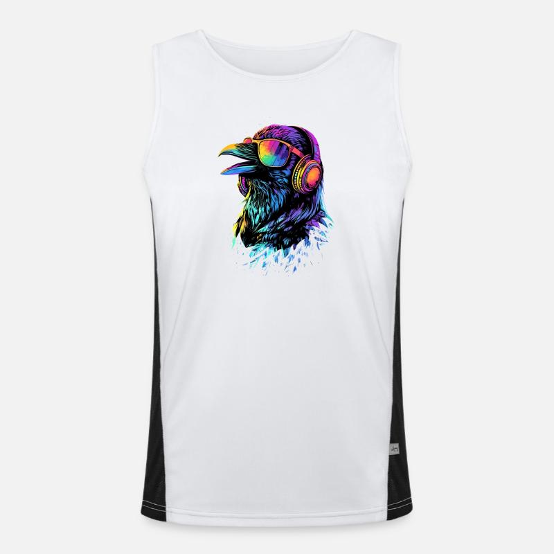 Rabe Krähe Vogel Rabenkrähe Dohle Schwarze Raben Funktionelles Kontrast-Tank Top für Männer 