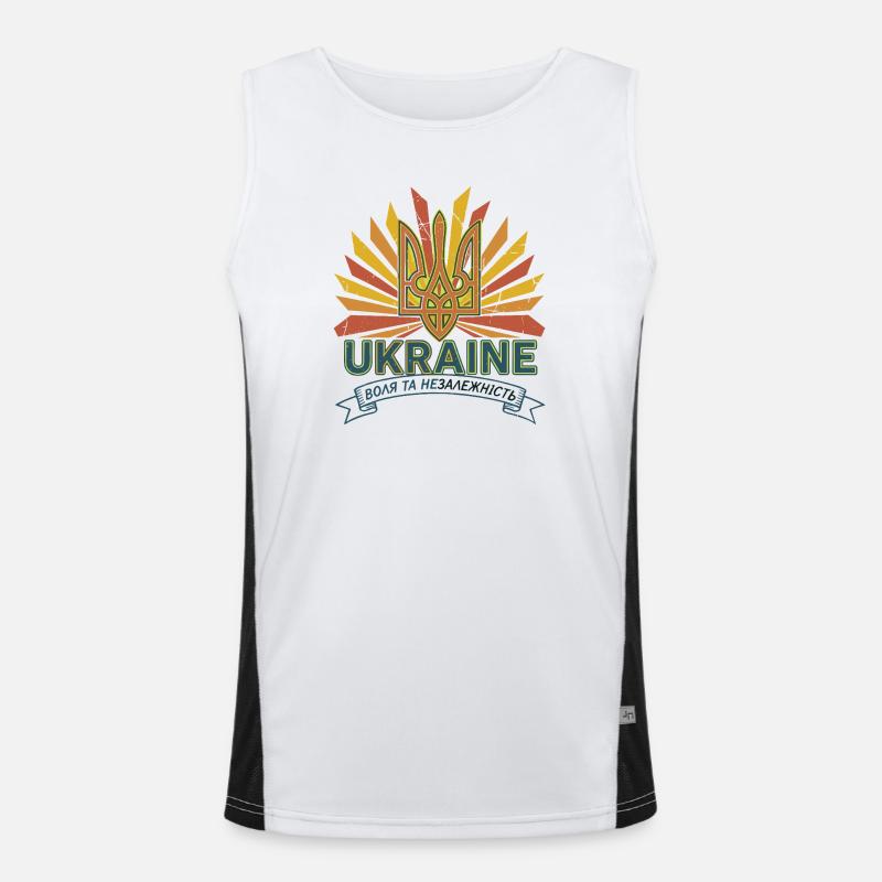 Ukrainian Trident Sunrise Tee Men's Functional Contrast Tank Top 