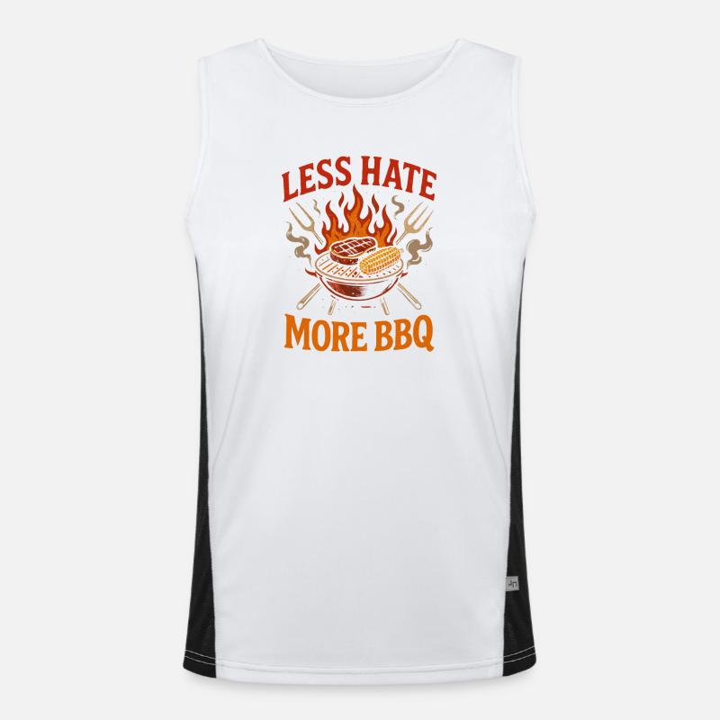 Less hate, more BBQ Men's Functional Contrast Tank Top 