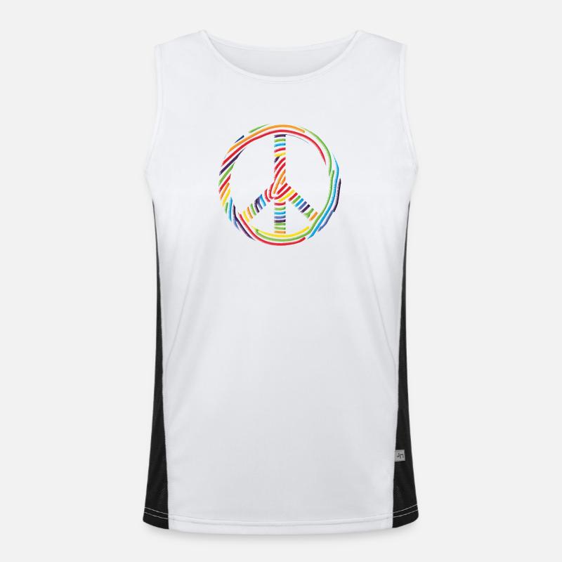 Buntes-Peace-Zeichen Funktionelles Kontrast-Tank Top für Männer 