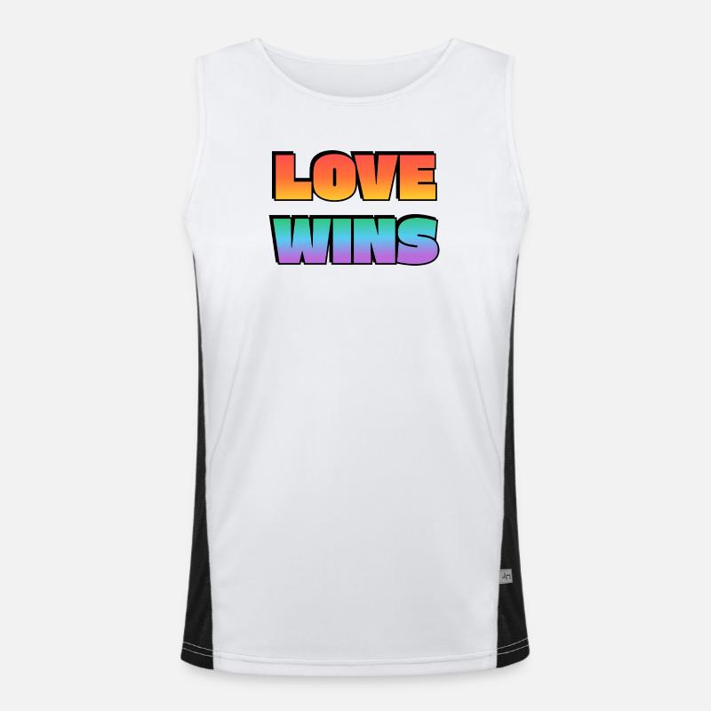 Love Wins Gradient Fetter Text Funktionelles Kontrast-Tank Top für Männer 