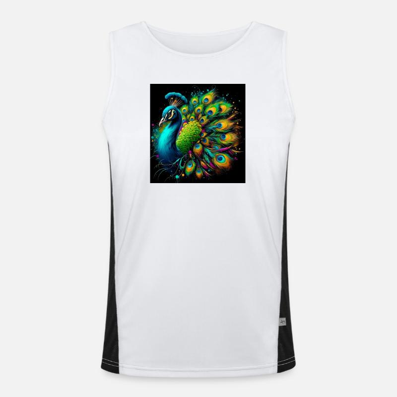 Pfau Funktionelles Kontrast-Tank Top für Männer 