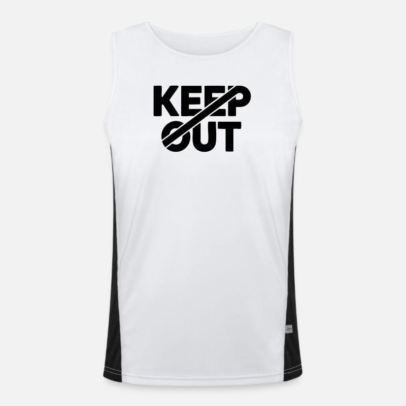 Keep Out Warning Sign Men's Functional Contrast Tank Top 