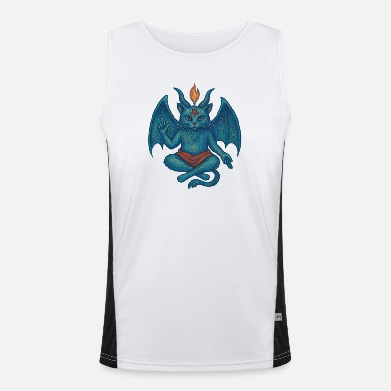 Katze Baphomet Funktionelles Kontrast-Tank Top für Männer 