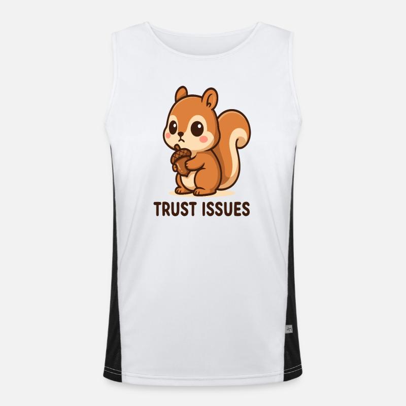 Squirrels with Trust Issues - Men's Functional Contrast Tank Top  - white/black