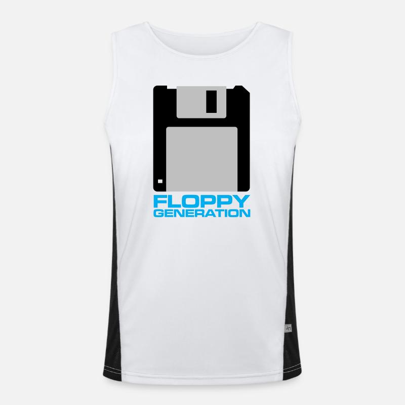 Diskette Generation 3.5 Funktionelles Kontrast-Tank Top für Männer 