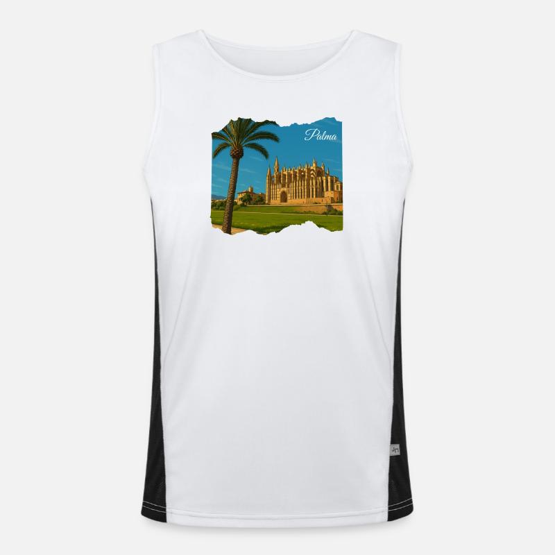 Mallorca Palma Cathedral Men's Functional Contrast Tank Top 