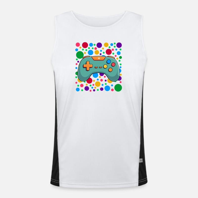 Farbenfroher Gaming-Controller Spotty Dotted Gaming Funktionelles Kontrast-Tank Top für Männer 