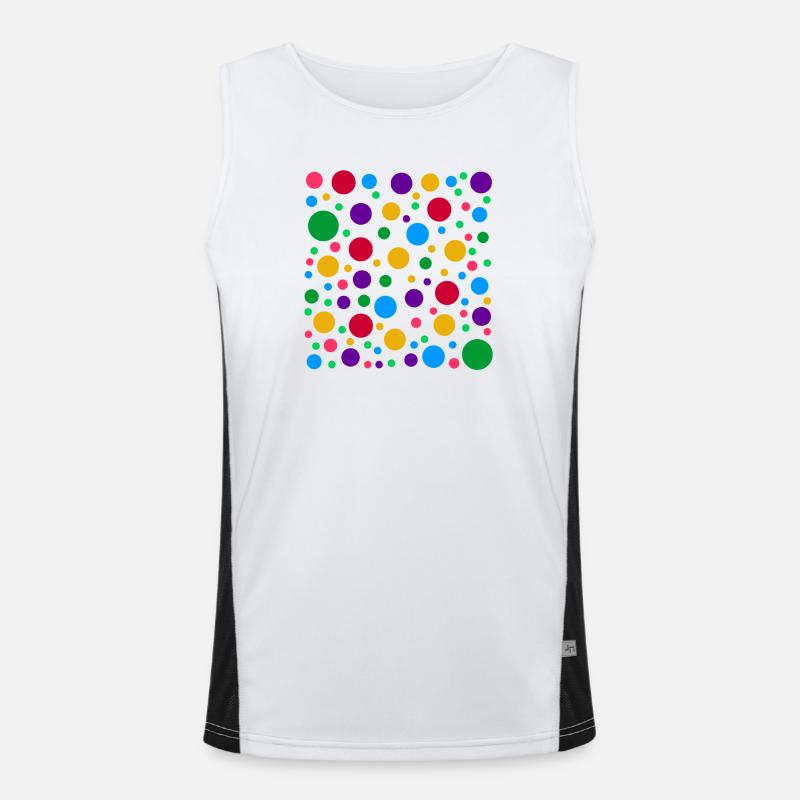 Colourful Polka Dot Pattern – Bright Spotty Dotted Men's Functional Contrast Tank Top 