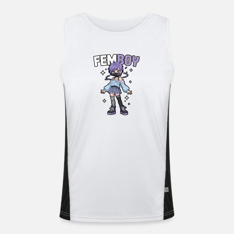 Femboy im Emo-Look mit Glitzer Funktionelles Kontrast-Tank Top für Männer 