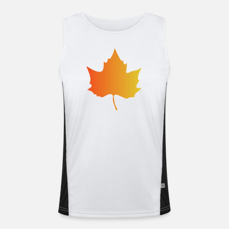 Autumn Gradient Maple Leaf Men's Functional Contrast Tank Top 