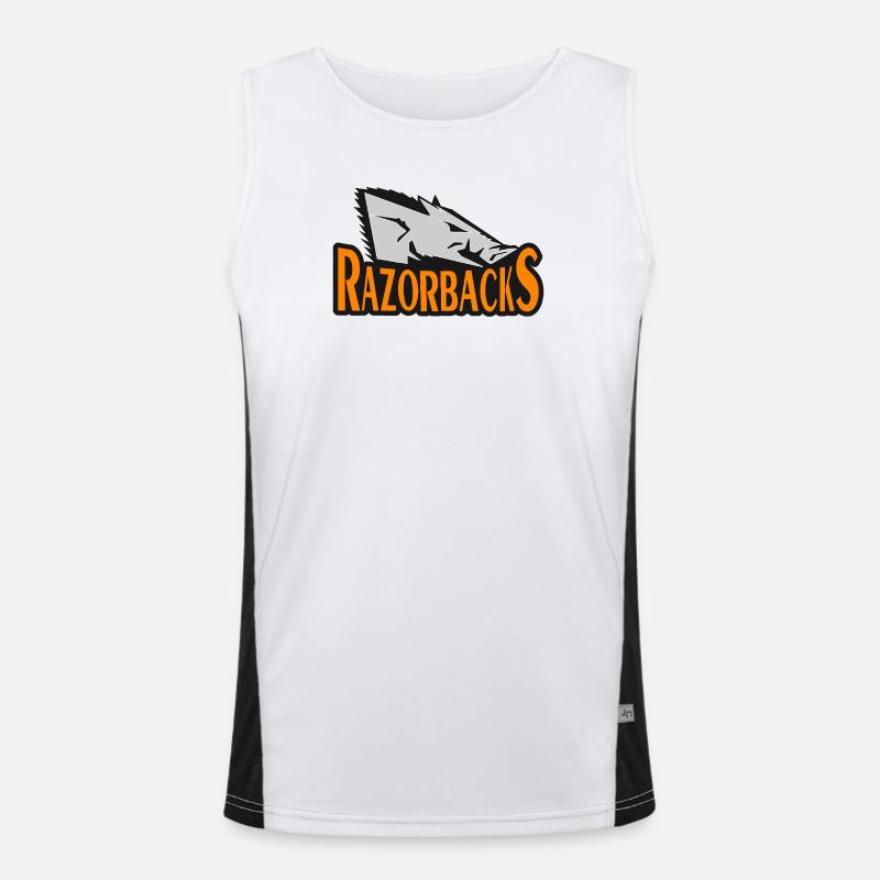 Razorbacks Bold Hog Emblem Funktionelles Kontrast-Tank Top für Männer 