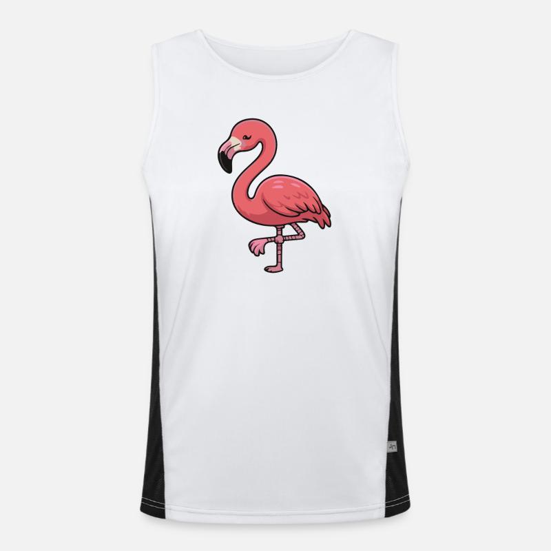 Breloque de dessin animé Pink Flamingo Débardeur respirant contrasté Homme 