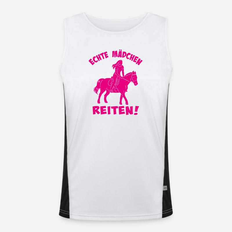 Echte Mädchen Reiten Silhouette Funktionelles Kontrast-Tank Top für Männer 