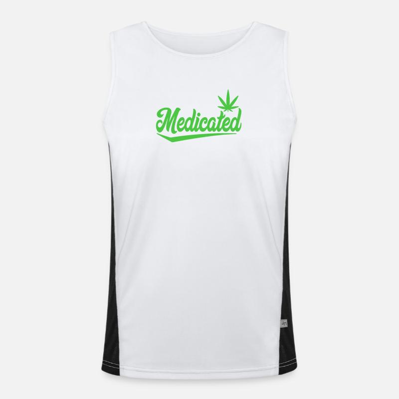 Medicated Script with Leaf | 420 Chill Vibes Men's Functional Contrast Tank Top 