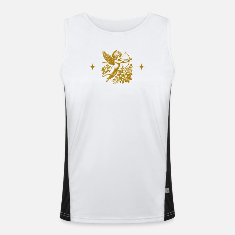 Cupid Doré et Fleurs Débardeur respirant contrasté Homme 