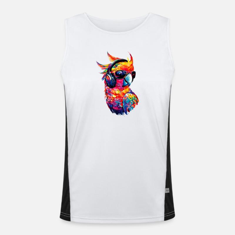 Parrot Macaw Parakeet Cockatoo Lover Parrots Men's Functional Contrast Tank Top 