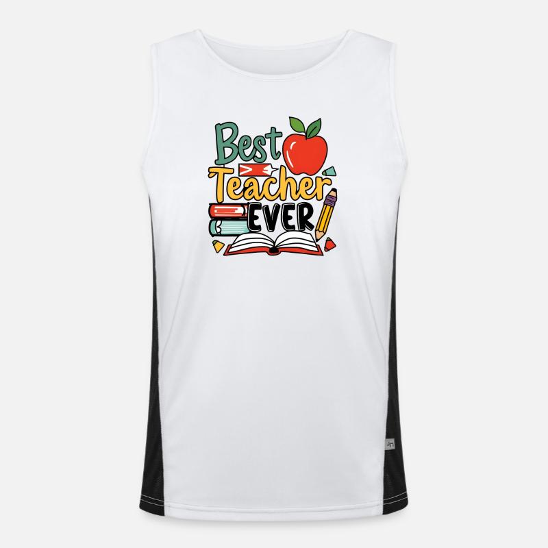 Bester Lehrer aller Zeiten Funktionelles Kontrast-Tank Top für Männer 