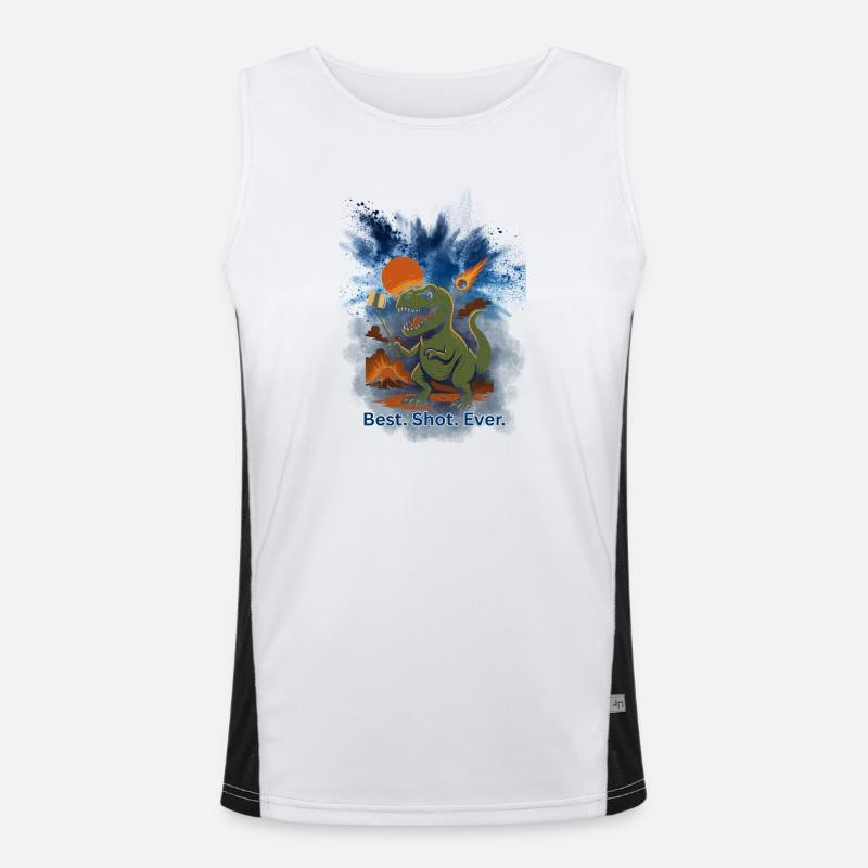 Dinosaurier Meteorit Vulkan  Funktionelles Kontrast-Tank Top für Männer 