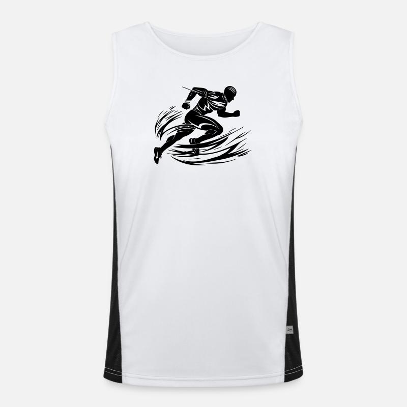 Sprinter in Bewegung Funktionelles Kontrast-Tank Top für Männer 