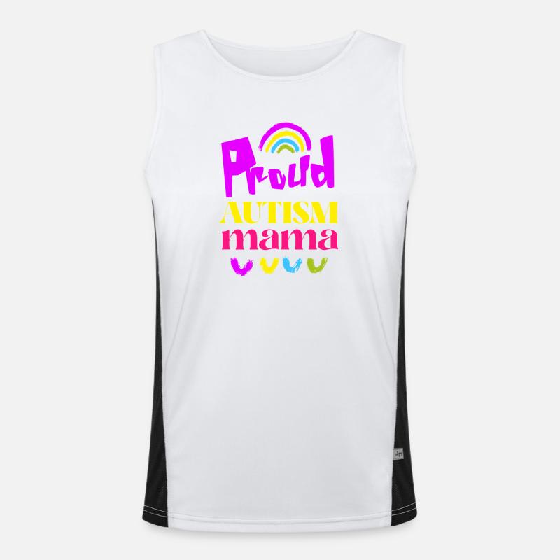 Stolze Autismus-Mama Funktionelles Kontrast-Tank Top für Männer 