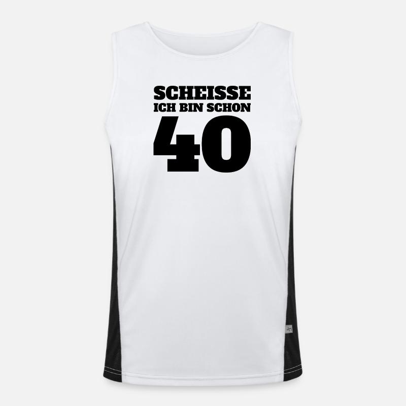 Scheisse ich bin schon 40 Lustig Funktionelles Kontrast-Tank Top für Männer 