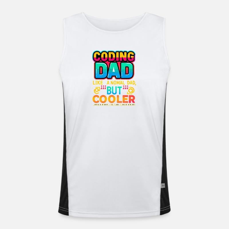 Coding Dad Cooler, Programmer  Men's Functional Contrast Tank Top 