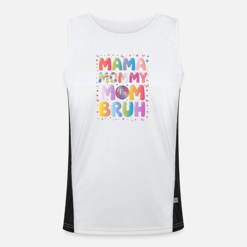 Mama Mommy Mom Bruh Regenbogen Disco Funktionelles Kontrast-Tank Top für Männer 