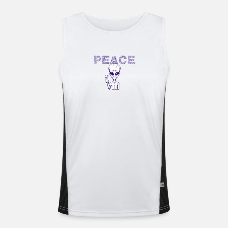 Friedensalien Peacezeichen Funktionelles Kontrast-Tank Top für Männer 