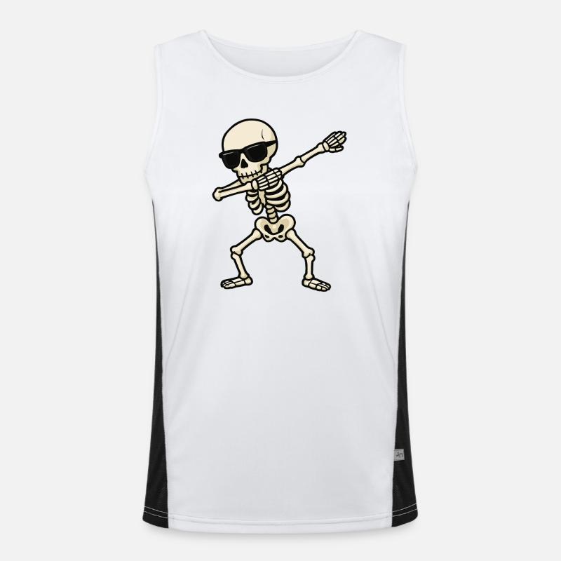 Squelette dab avec lunettes de soleil Débardeur respirant contrasté Homme 